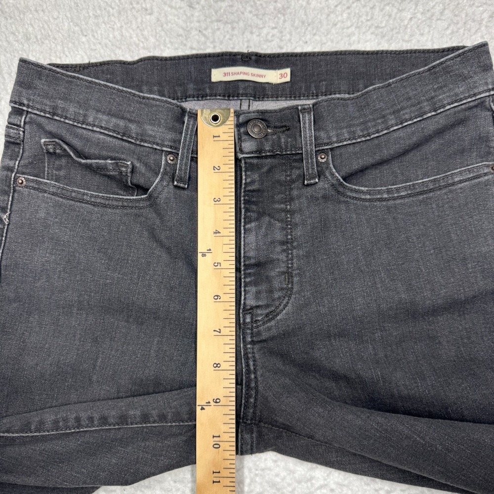Levi's 311 Shaping‎ Skinny Jeans Black Dark Wash Stretch Denim Pants Size 30x28 - Picture 10 of 13